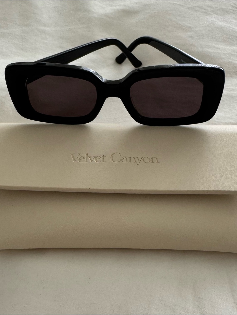Velvet Canyon Women's Black Rectangular Sunglasses
